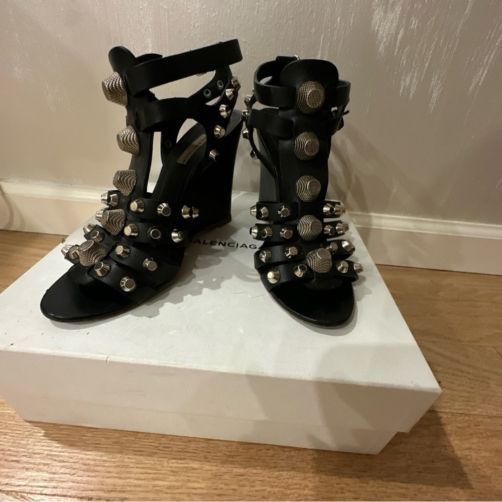 Balenciaga Arena Black Studded Women's Sandals
